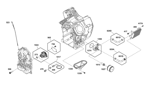 Lubrication Group Diagram and Parts List for 61G277-0004-J1 400000 - 699999 Briggs and Stratton Engine